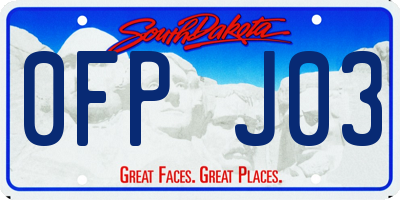 SD license plate 0FPJ03
