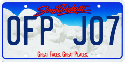 SD license plate 0FPJ07