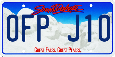 SD license plate 0FPJ10