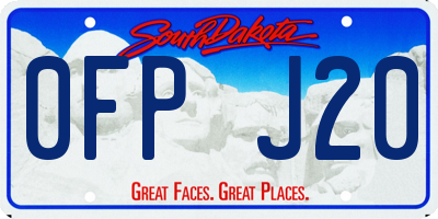 SD license plate 0FPJ20