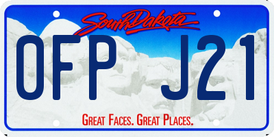 SD license plate 0FPJ21