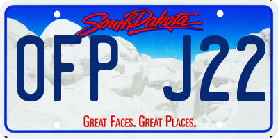 SD license plate 0FPJ22
