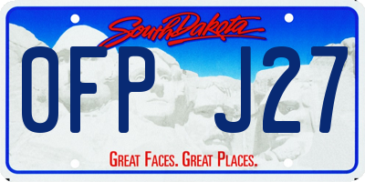 SD license plate 0FPJ27