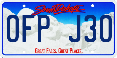 SD license plate 0FPJ30