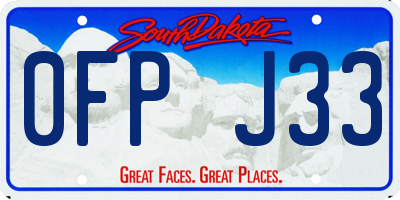 SD license plate 0FPJ33