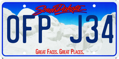 SD license plate 0FPJ34