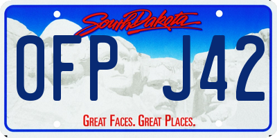 SD license plate 0FPJ42