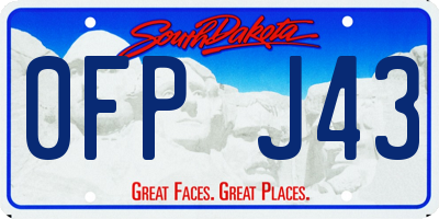SD license plate 0FPJ43