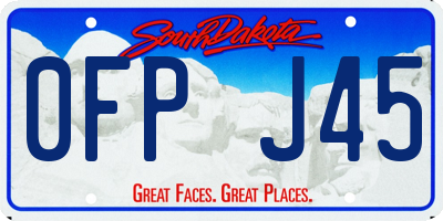 SD license plate 0FPJ45