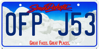 SD license plate 0FPJ53
