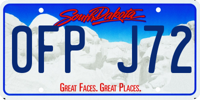 SD license plate 0FPJ72