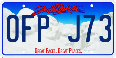 SD license plate 0FPJ73