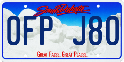 SD license plate 0FPJ80
