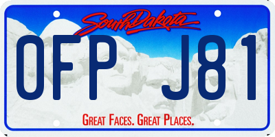 SD license plate 0FPJ81