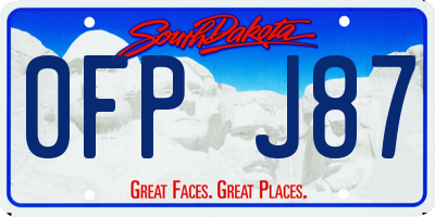 SD license plate 0FPJ87