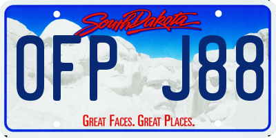 SD license plate 0FPJ88
