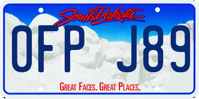SD license plate 0FPJ89