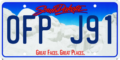 SD license plate 0FPJ91