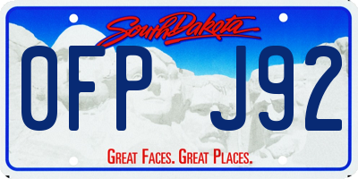 SD license plate 0FPJ92