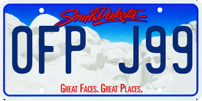 SD license plate 0FPJ99