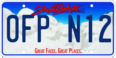 SD license plate 0FPN12