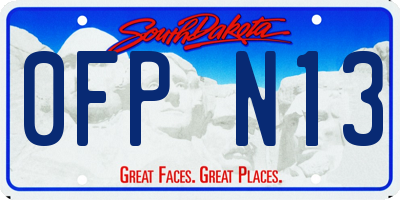 SD license plate 0FPN13