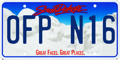 SD license plate 0FPN16