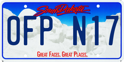 SD license plate 0FPN17