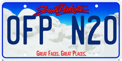 SD license plate 0FPN20