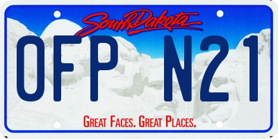 SD license plate 0FPN21