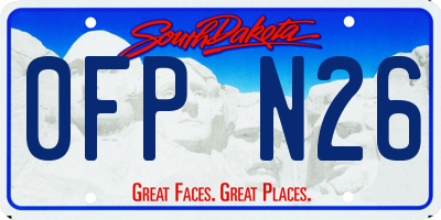 SD license plate 0FPN26