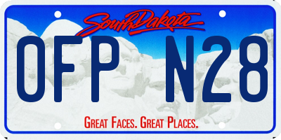 SD license plate 0FPN28