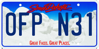 SD license plate 0FPN31