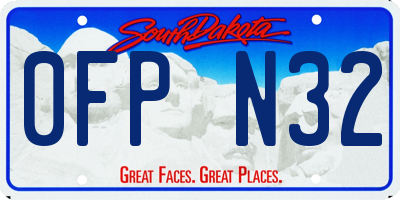 SD license plate 0FPN32