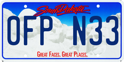 SD license plate 0FPN33