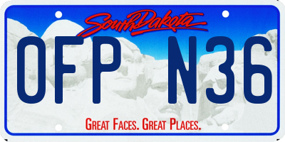 SD license plate 0FPN36
