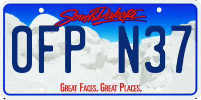 SD license plate 0FPN37