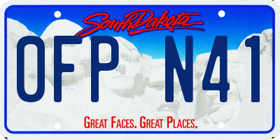 SD license plate 0FPN41
