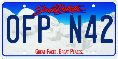 SD license plate 0FPN42