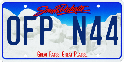SD license plate 0FPN44
