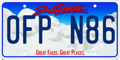 SD license plate 0FPN86