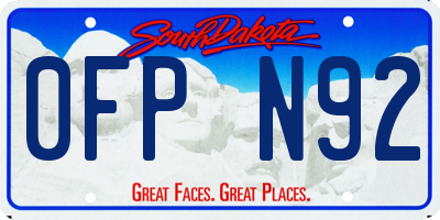 SD license plate 0FPN92
