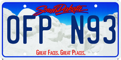 SD license plate 0FPN93
