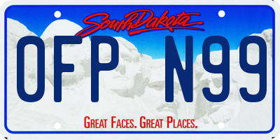 SD license plate 0FPN99