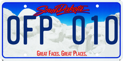 SD license plate 0FPO10
