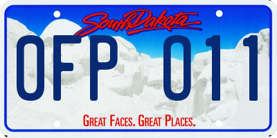 SD license plate 0FPO11