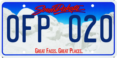SD license plate 0FPO20