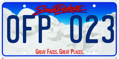 SD license plate 0FPO23