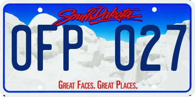 SD license plate 0FPO27