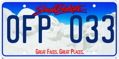 SD license plate 0FPO33